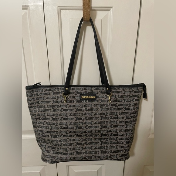 Juicy Couture Handbags - Juicy Couture Monogrammed Black and Gray Tote